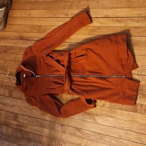 Synergy Burnt Orange Organic Cotton zip coat